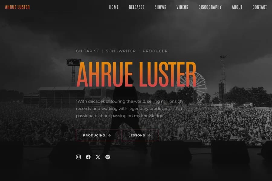 Ahrue Luster website